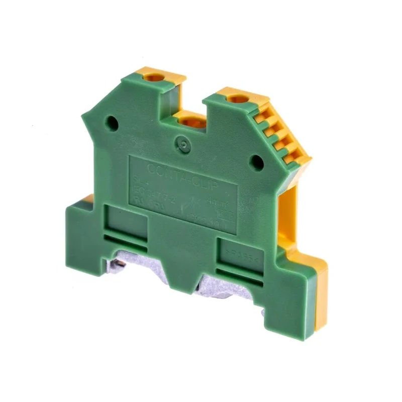 RS PRO 2-Way Top Hat Earth Terminal Block, 4mm² Cable CSA, 11AWG/22AWG Wire Size, Nylon Housing, Screw Termination 815-773