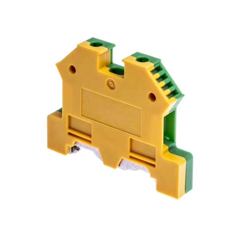 RS PRO 2-Way Top Hat Earth Terminal Block, 4mm² Cable CSA, 11AWG/22AWG Wire Size, Nylon Housing, Screw Termination 815-773
