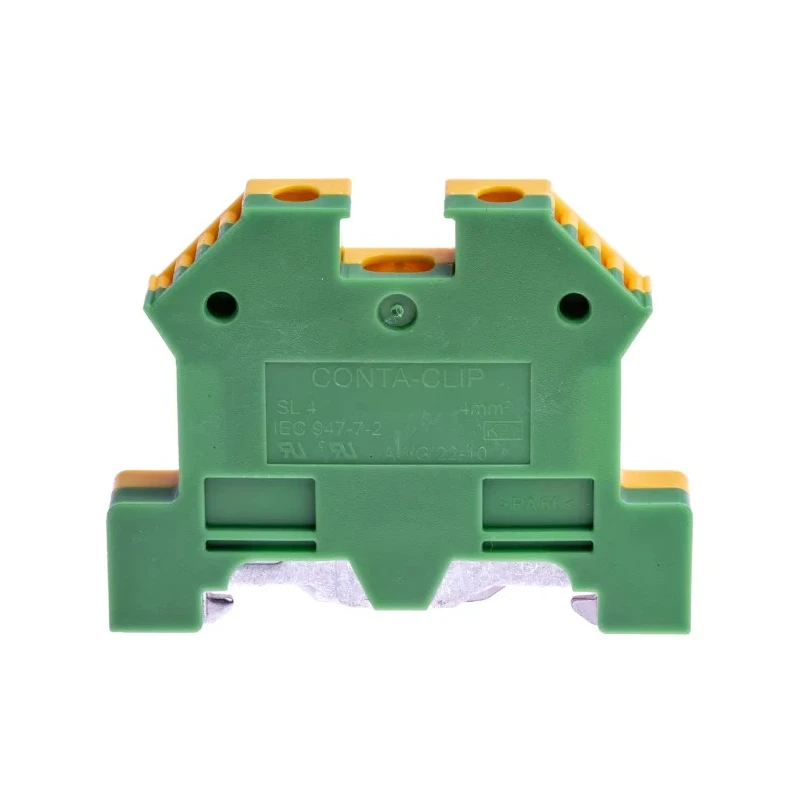 RS PRO 2-Way Top Hat Earth Terminal Block, 4mm² Cable CSA, 11AWG/22AWG Wire Size, Nylon Housing, Screw Termination 815-773