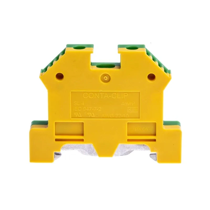 RS PRO 2-Way Top Hat Earth Terminal Block, 4mm² Cable CSA, 11AWG/22AWG Wire Size, Nylon Housing, Screw Termination 815-773