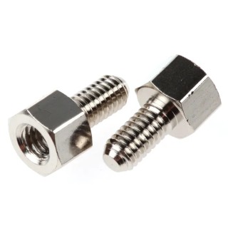 Essentra M4 Standoff, 5 mm Body, Nickel Plated Brass HTSB-M4-05-7-2