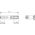 Essentra Threaded Standoff Female/Female Hex Brass M3 Thread Size 20mm Length HTSB-M3-20-5-1