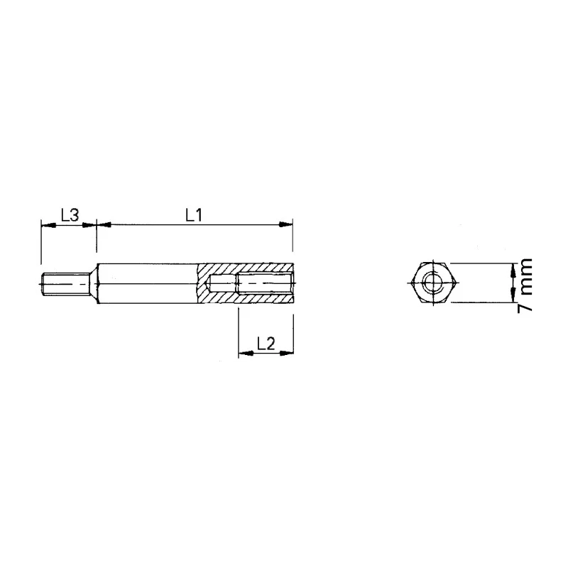Essentra M4 Brass Hex Standoff, 30 mm Body Length HTSB-M4-30-7-2