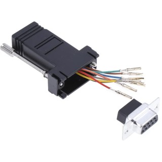 RS PRO D-Sub Adapter 9-Way Female to Female and RJ45 Female Connector 818-700