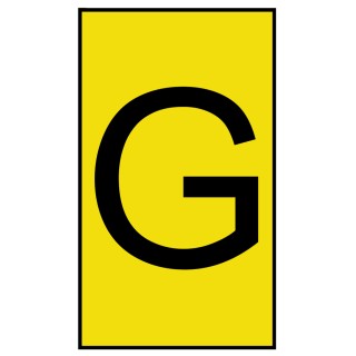 HellermannTyton Ovalgrip Slide-On Cable Marker Black Legend G for 2.5 mm to 6 mm Cable Diameter, Yellow Marker 901-10189