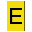 HellermannTyton Ovalgrip Slide-On Cable Marker, Pre-Printed "E", Yellow Polyolefin, Fits 2.5 mm to 6 mm Cable, 901-10187