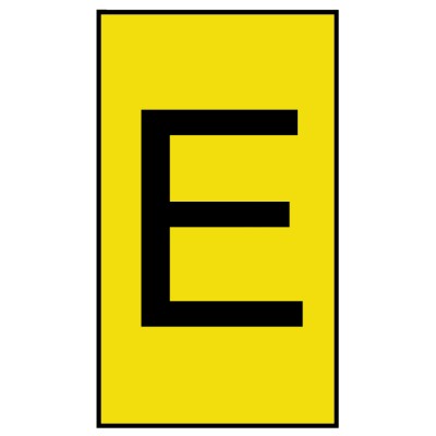 HellermannTyton Ovalgrip Slide-On Cable Marker, Pre-Printed "E", Yellow Polyolefin, Fits 2.5 mm to 6 mm Cable, 901-10187
