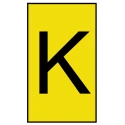 HellermannTyton Ovalgrip Slide-On Cable Marker, Black Legend "K", Yellow Marker Colour, Polyolefin Material, 2.5 901-10193