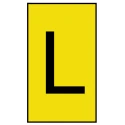 HellermannTyton Ovalgrip Slide-On Cable Marker, Black, Pre-Printed "L", 6 mm Cable, Yellow Marker Colour 901-10194
