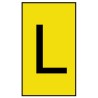 HellermannTyton Ovalgrip Slide-On Cable Marker, Black, Pre-Printed "L", 6 mm Cable, Yellow Marker Colour 901-10194