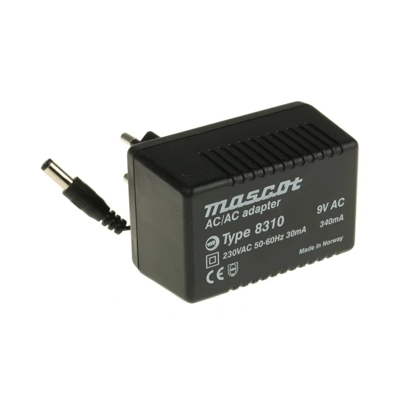 Mascot AC/DC Adapter Type C 230V ac Input 340mA Output 9V ac 8310-9VAC