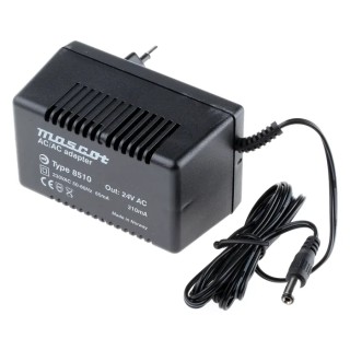 Mascot AC/DC Adapter Type C Plug 230V AC Input 24V AC Output 310mA Maximum Output Current 40°C Operating 8510-24VAC