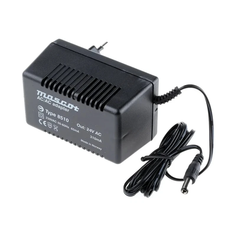 Mascot AC/DC Adapter Type C Plug 230V AC Input 24V AC Output 310mA Maximum Output Current 40°C Operating 8510-24VAC