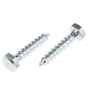RS PRO Hex Coach Screw Steel Bright Zinc M12 x 30 mm Thread Length 12 mm 824-856