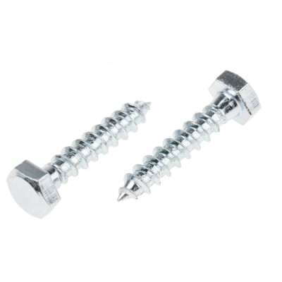 RS PRO Hex Coach Screw Steel Bright Zinc M12 x 30 mm Thread Length 12 mm 824-856