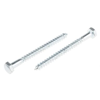 RS PRO Hex Coach Screw Steel Bright Zinc M12 x 70 mm x 12 mm 824-935