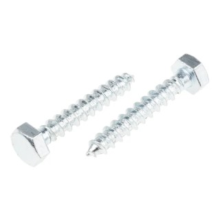 RS PRO Hex Coach Screw Steel Bright Zinc M12 x 60 mm Thread 12 mm DIN 571 825-051