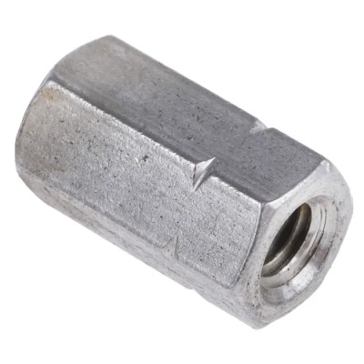RS PRO 18 mm Plain Stainless Steel Coupling Nut M6 825-269
