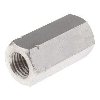 RS PRO 48 mm Plain Stainless Steel Coupling Nut M16 825-304