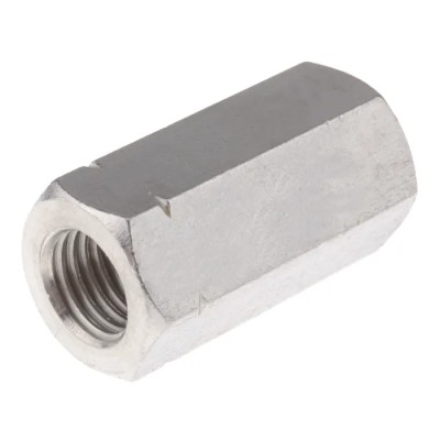 RS PRO 48 mm Plain Stainless Steel Coupling Nut M16 825-304
