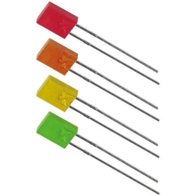 Broadcom Red Rectangular Through Hole LED 1.9 V 25mA 110° Viewing Angle HLMP-S201