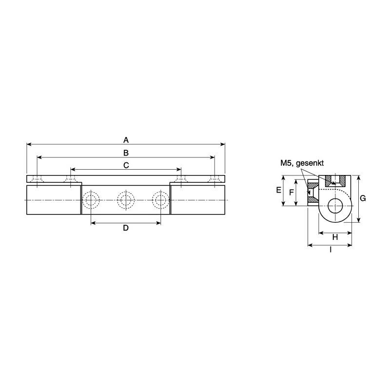 Steinbach & Vollman Anodised Aluminium Pin Barrel Hinge with Fixed Pin, Screw Fixing, 70mm x 19mm x 16mm 825-865