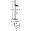 Steinbach & Vollman Anodised Aluminium Pin Barrel Hinge with Fixed Pin, Screw Fixing, 70mm x 19mm x 16mm 825-865
