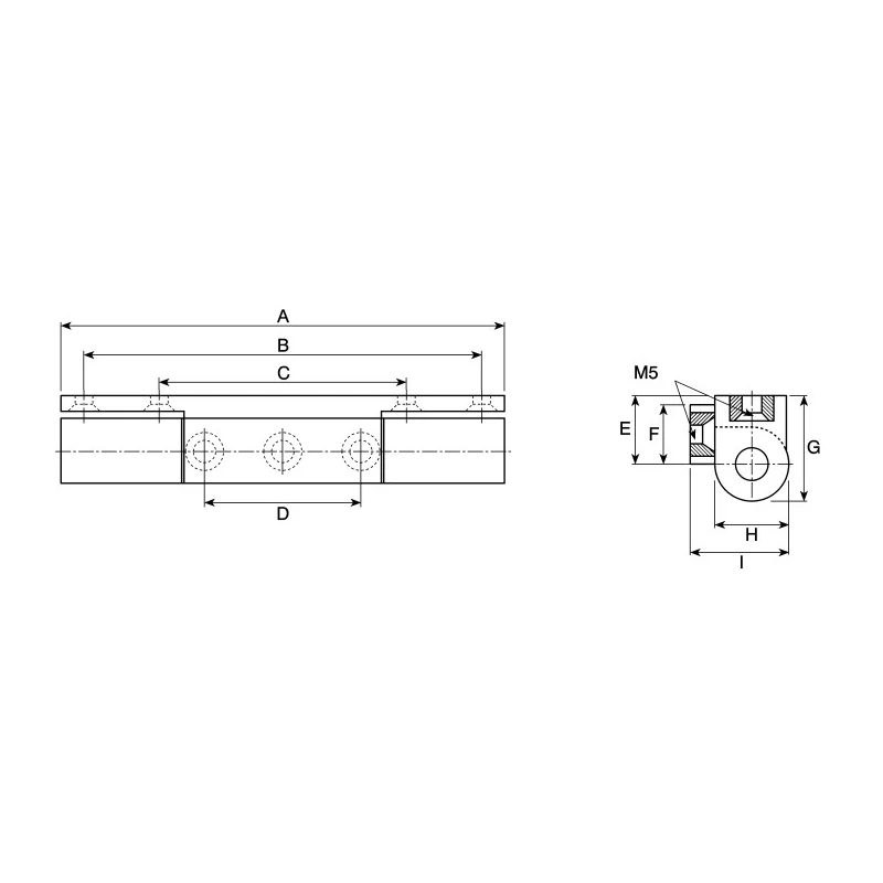 Steinbach & Vollman Anodised Aluminium Pin Barrel Hinge with Fixed Pin, Screw Fixing, 70mm x 19mm x 16mm 825-865