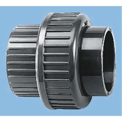 Georg Fischer Plastic Pipe Fitting Union, Straight Direction, Polyvinyl Chloride, Agate Grey, 60mm Length, 16 bar 723510108