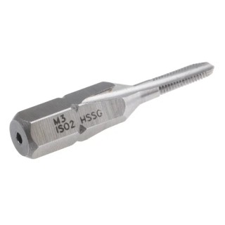RS PRO Threading Tap, M3 Thread Size, Metric Standard, Hexagon Drive, HSS Material 828-139