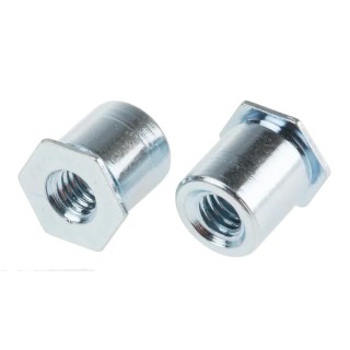 RS PRO Stainless Steel Passivated Zinc Plated Self-Clinching Standoff M4 7.1mm Fixing Hole Diameter 8mm Head Width 827-568