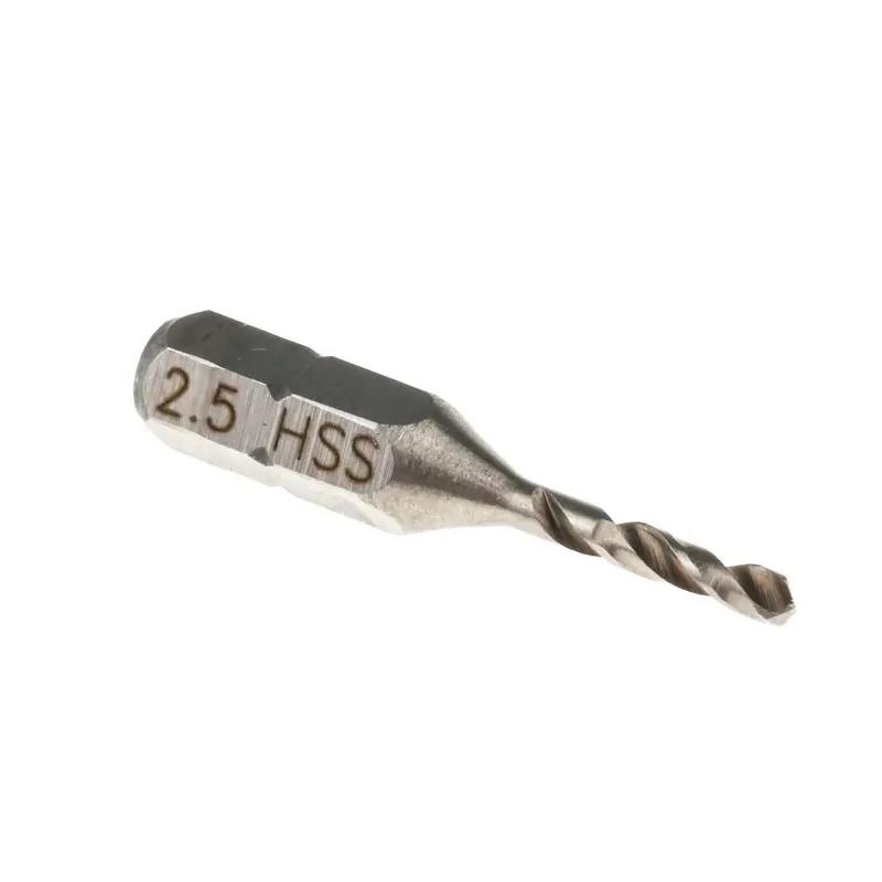 RS PRO High Speed Steel Drill Bit 2.5 mm Hex Shank 6.3 mm Helical 2 Flutes Germany 828-195