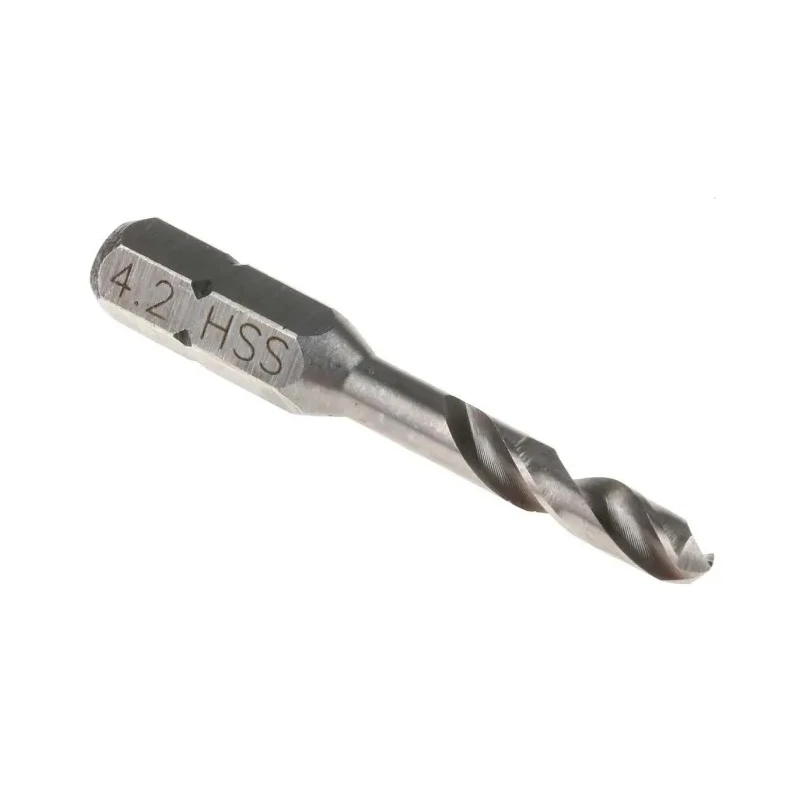 RS PRO High-Speed Steel (HSS) Drill Bit 4.2 mm, Hex Shank 6.4 mm, 2-Flute Helical Design 828-218