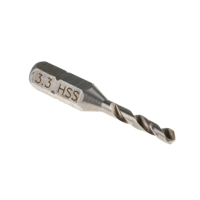RS PRO High-Speed Steel Drill Bit 3.3 mm Hex Shank Blue Stream Tempered 50mm Drilling Length 828-202