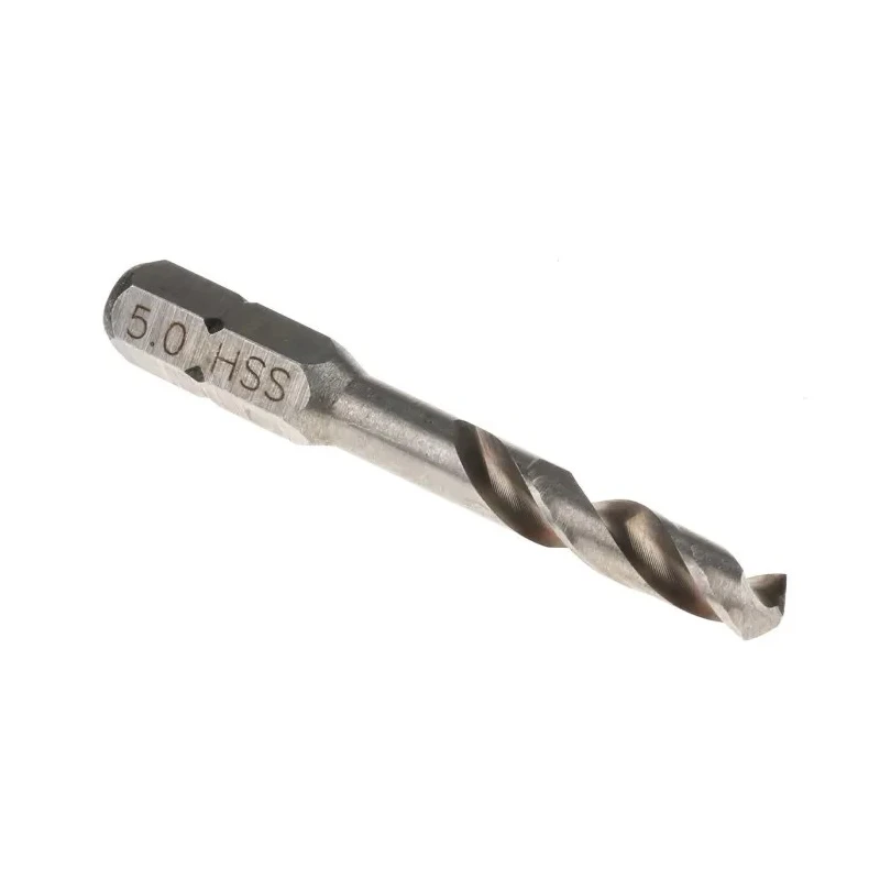 RS PRO Drill Bit HSS 5 mm, Hex Shank 6.3 mm, 2 Flute Helical 828-224