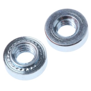 RS PRO Passivated Zinc Plated Steel Metric Clinch Nut M4, Fixing Hole Diameter 5.4mm, Outside Diameter 7.9mm 827-625