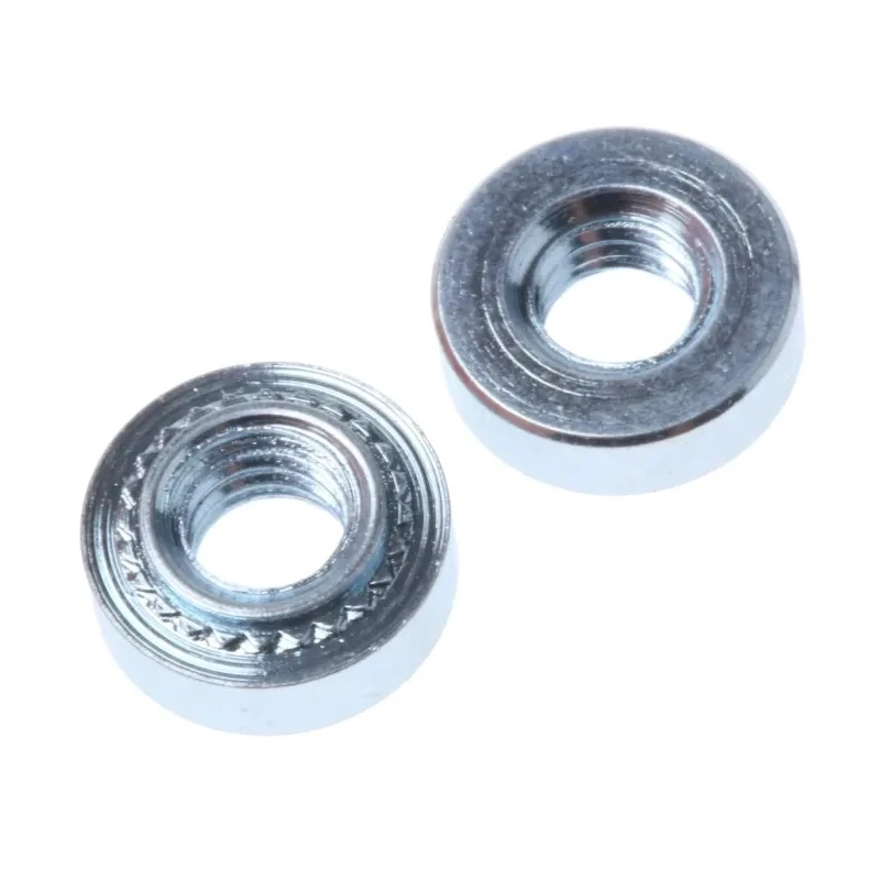 RS PRO Passivated Zinc Plated Steel Metric Clinch Nut M4, Fixing Hole Diameter 5.4mm, Outside Diameter 7.9mm 827-625