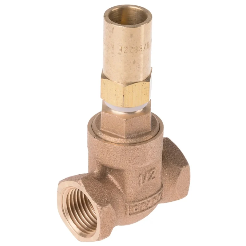 RS PRO Bronze Gate Valve 1/2 in Inlet Female 1/2 in Outlet Female 20 bar Rated Non Rising Stem 282-0806