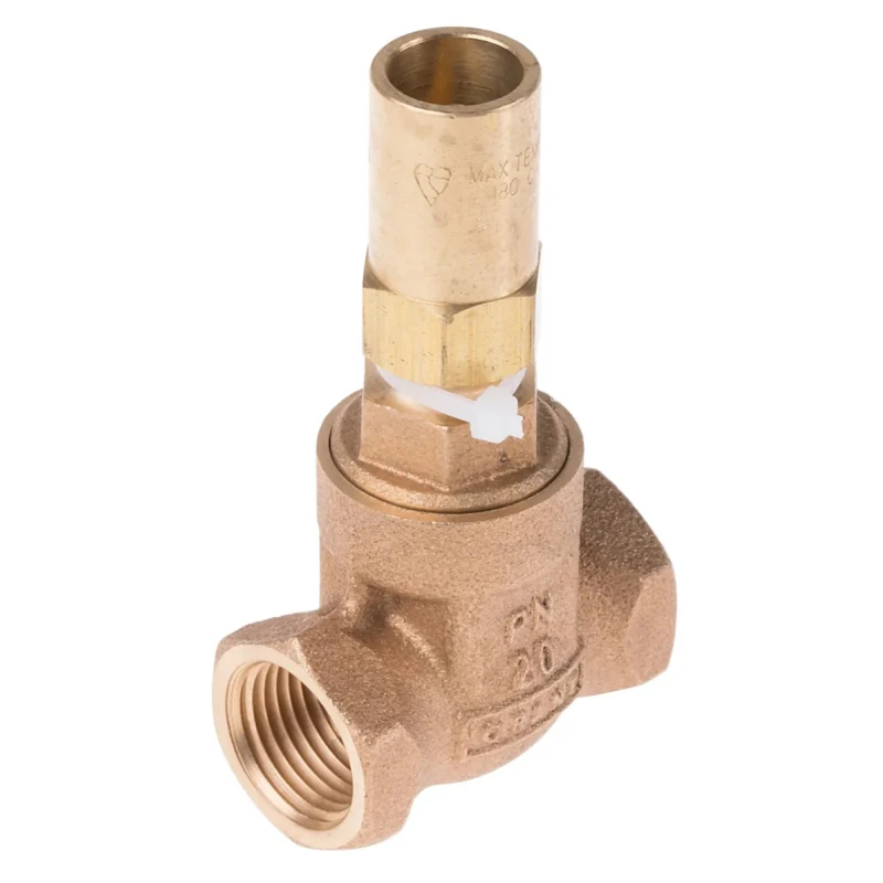 RS PRO Bronze Gate Valve 1/2 in Inlet Female 1/2 in Outlet Female 20 bar Rated Non Rising Stem 282-0806