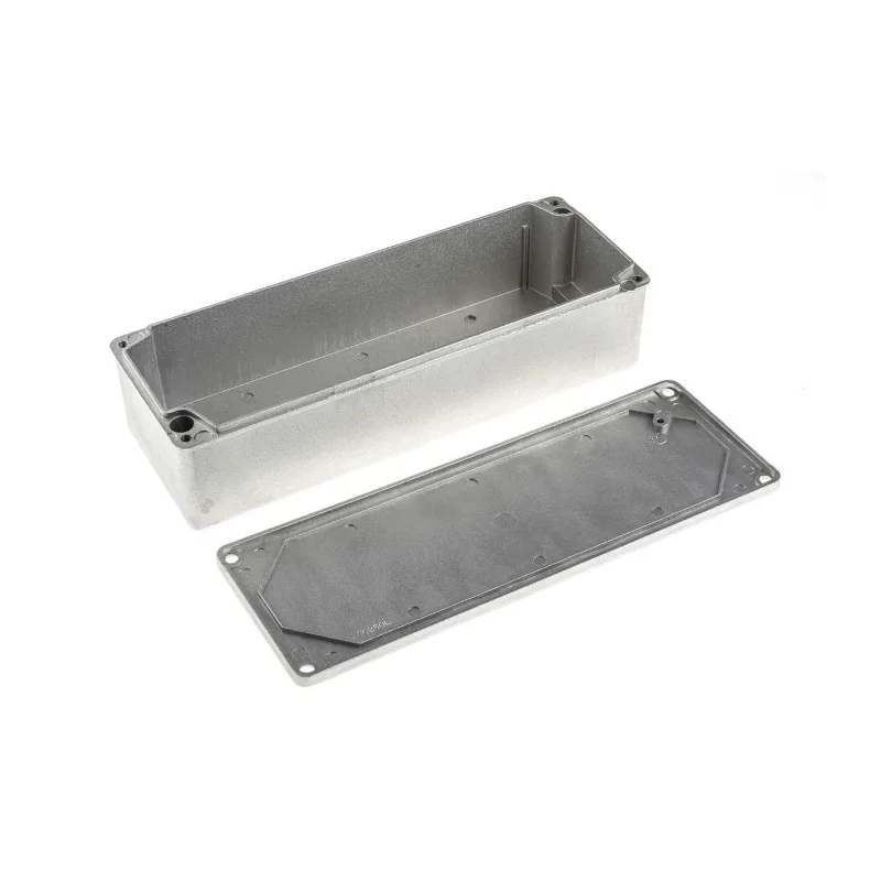RS PRO Grey Grey Lid Die Cast Aluminium Enclosure IP65 61 mm x 252 mm x 87 mm IP65