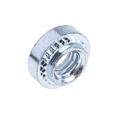 RS PRO Passivated Zinc Plated Steel Clinch Nut Metric M4 x 2 Size with 5.4mm Fixing Hole Diameter, 7.9mm Outside 827-647