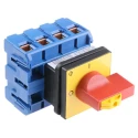 Kraus & Naimer 4-Pole Panel Mount Isolator Switch IP65, 100A, Red Handle KG100.T204/GBA007.E