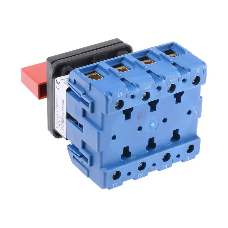 Kraus & Naimer 4-Pole Panel Mount Isolator Switch IP65, 100A, Red Handle KG100.T204/GBA007.E