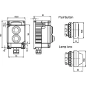 Bartec Momentary Push Button Control Station Thermoplastic 1 Cutout Red IP66 IP67 07-3512-LRRP74