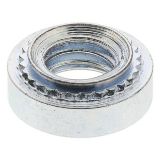 RS PRO Passivated Zinc Plated Steel Metric Clinch Nut M5 x 1 Thread 6.35mm Fixing Hole Diameter 8.7mm Outside 827-653