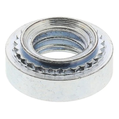 RS PRO Passivated Zinc Plated Steel Metric Clinch Nut M5 x 1 Thread 6.35mm Fixing Hole Diameter 8.7mm Outside 827-653