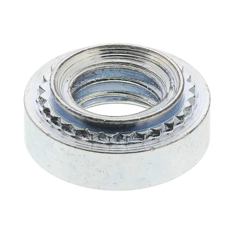 RS PRO Passivated Zinc Plated Steel Metric Clinch Nut M5 x 1 Thread 6.35mm Fixing Hole Diameter 8.7mm Outside 827-653