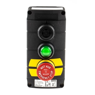 Bartec Control Station Switch SPDT Cutout Diameter 22mm IP67, IP66 Operating Temperature -55°C to 60°C 07-3513-10P74LGGN84