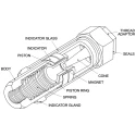 Parker FDHB500UK Series Flow Meter 2 to 20 L/min, 1-1/4 in, 1/4 in, 1/2 in, 3/4 in BSP FDHB500UK