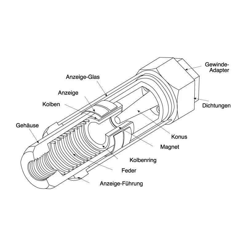 Parker FDHB500UK Series Flow Meter 2 to 20 L/min, 1-1/4 in, 1/4 in, 1/2 in, 3/4 in BSP FDHB500UK